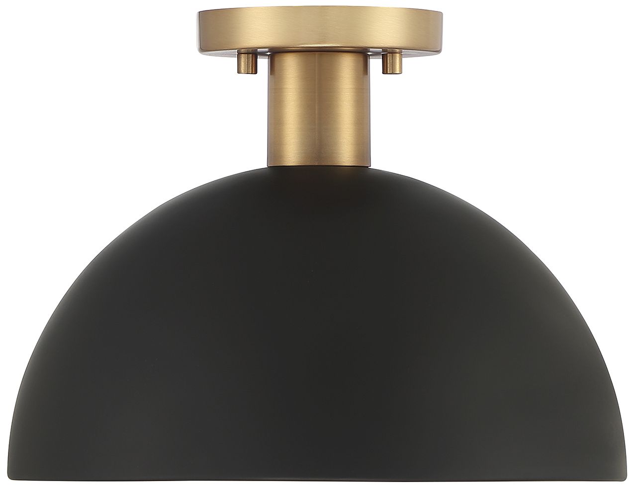 Image 3 Savoy House Meridian 12" Wide Matte Black with Natural Brass Ceiling L more views