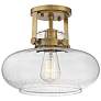 Savoy House Meridian 12" Wide Natural Brass 1-Light Ceiling Light