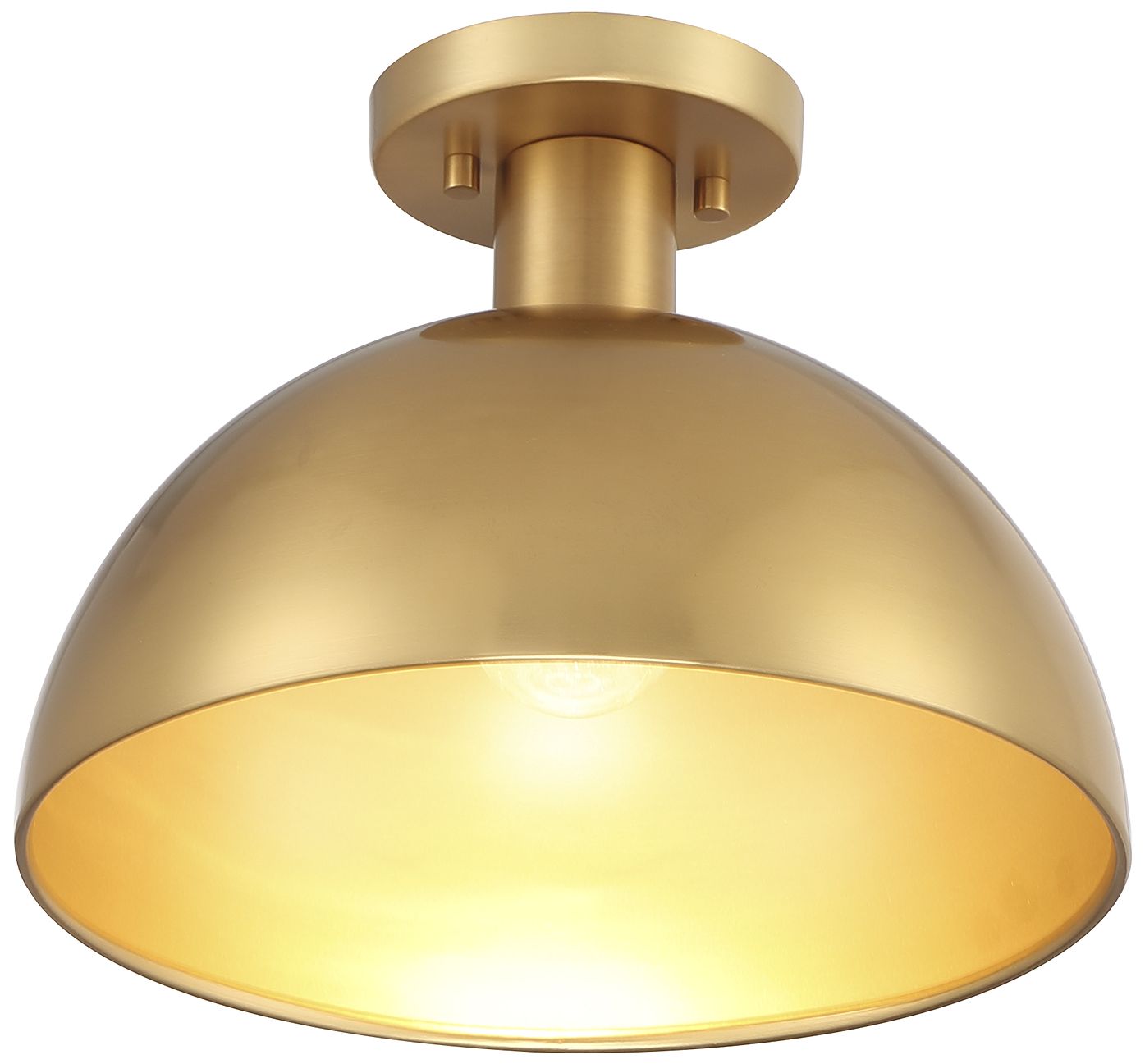 Image 4 Savoy House Meridian 12" Wide Natural Brass 1-Light Ceiling Light more views