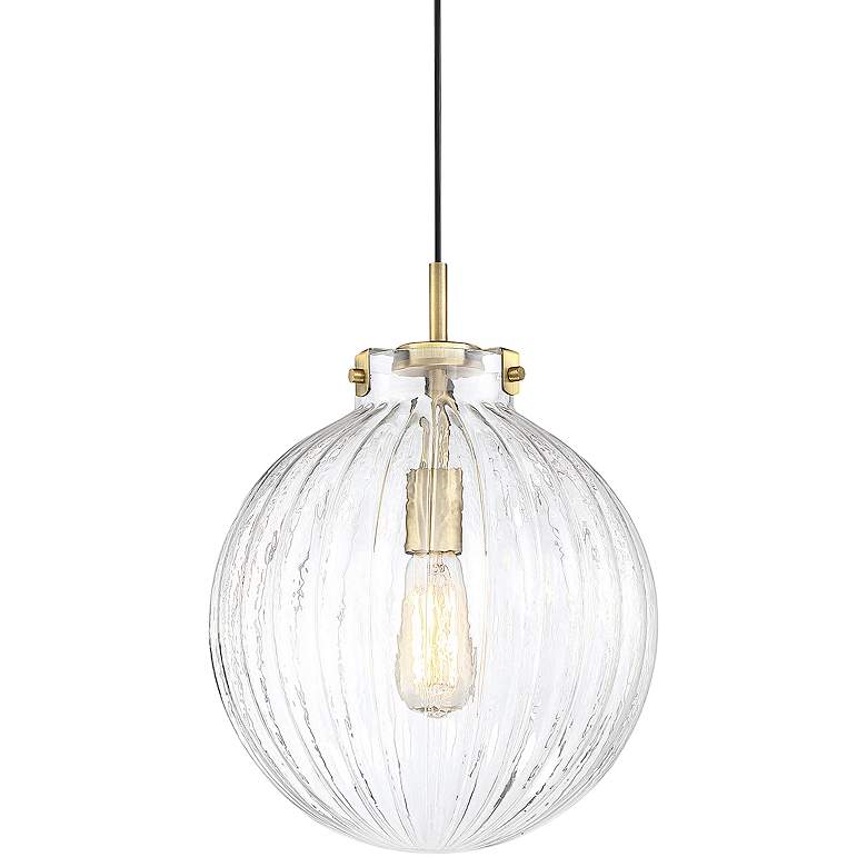 Image 1 Savoy House Meridian 12" Wide Natural Brass 1-Light Pendant