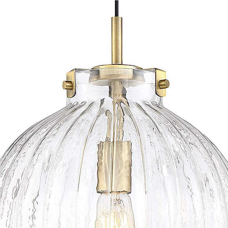 Image 2 Savoy House Meridian 12 inch Wide Natural Brass 1-Light Pendant more views