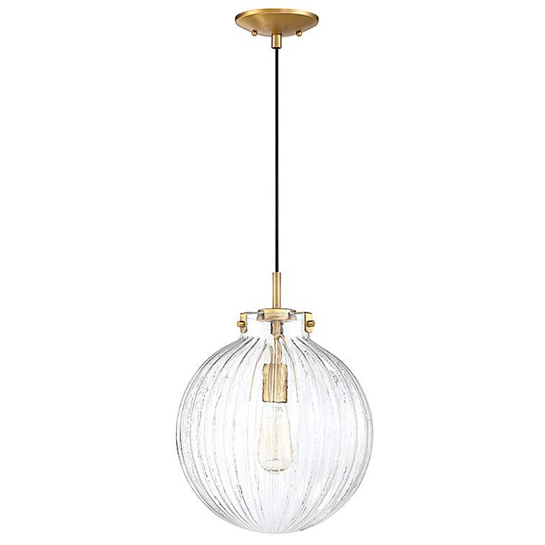 Image 4 Savoy House Meridian 12" Wide Natural Brass 1-Light Pendant more views
