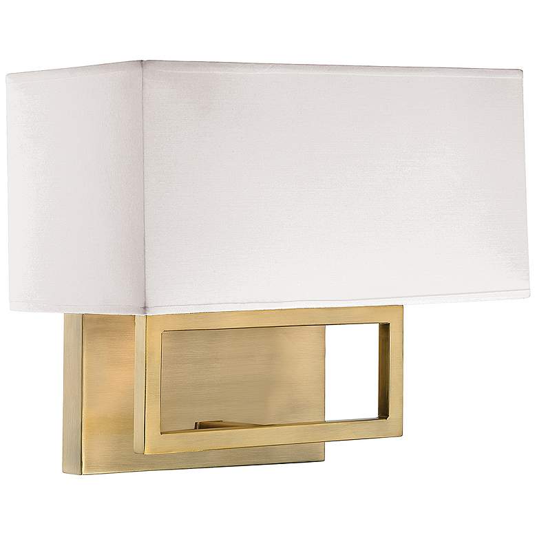 Image 1 Savoy House Meridian 12" Wide Natural Brass 2-Light Wall Sconce