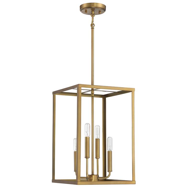 Image 1 Savoy House Meridian 12 inch Wide Natural Brass 4-Light Pendant