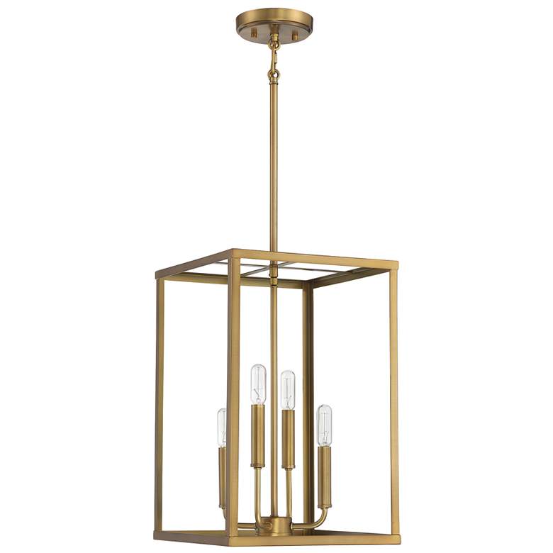Image 1 Savoy House Meridian 12" Wide Natural Brass 4-Light Pendant