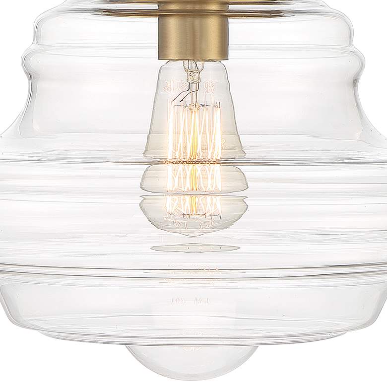 Image 2 Savoy House Meridian 12" Wide Natural Brass Ceiling Light more views