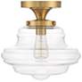 3_Savoy House Meridian 12" Wide Natural Brass Ceiling Light more views