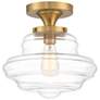 4_Savoy House Meridian 12" Wide Natural Brass Ceiling Light more views