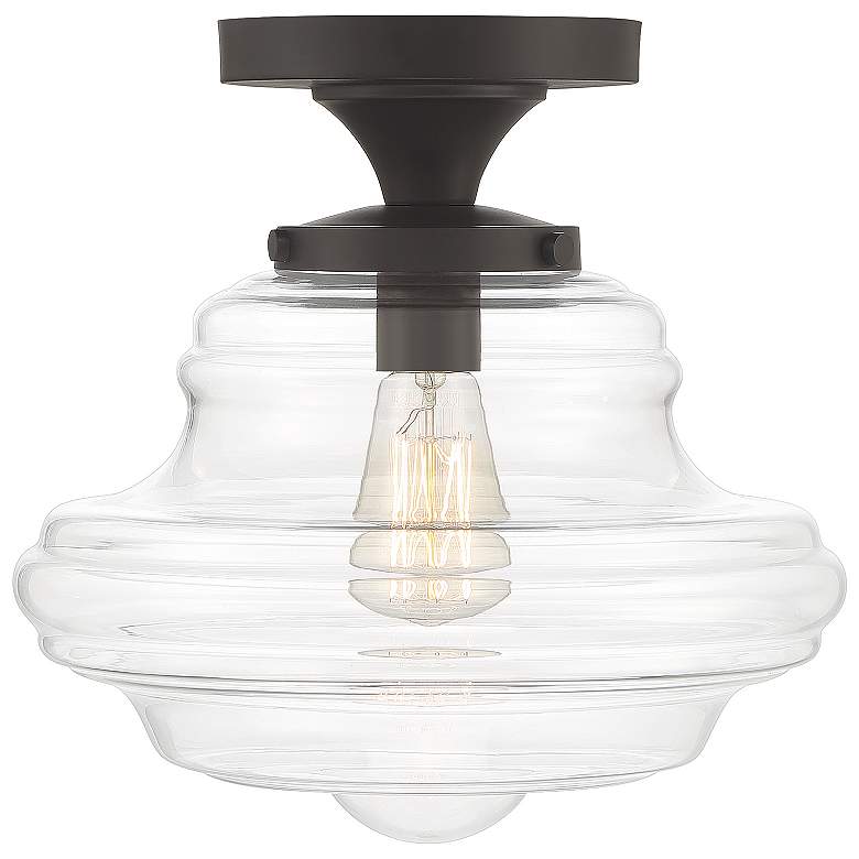 Image 1 Savoy House Meridian 12" Wide Oil Rubbed Bronze 1-Light Ceiling Light