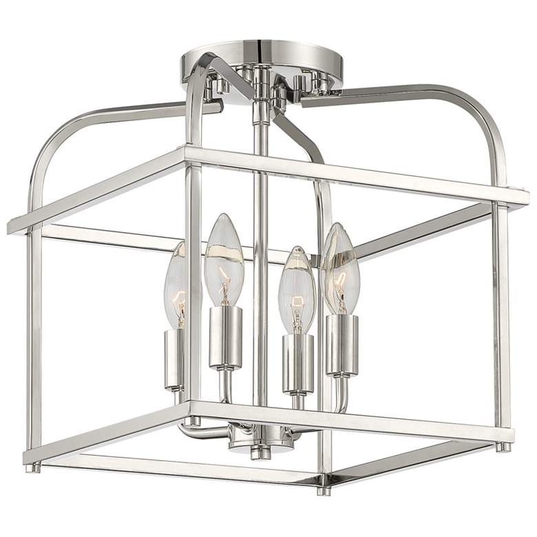 Image 1 Savoy House Meridian 12" Wide Polished Nickel 4-Light Ceiling Light