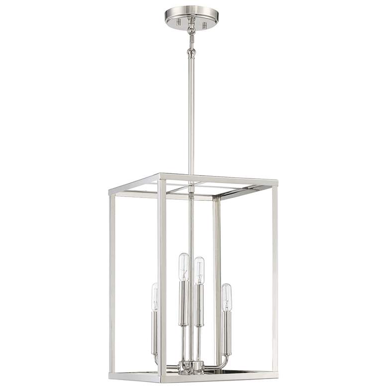 Image 1 Savoy House Meridian 12" Wide Polished Nickel 4-Light Pendant