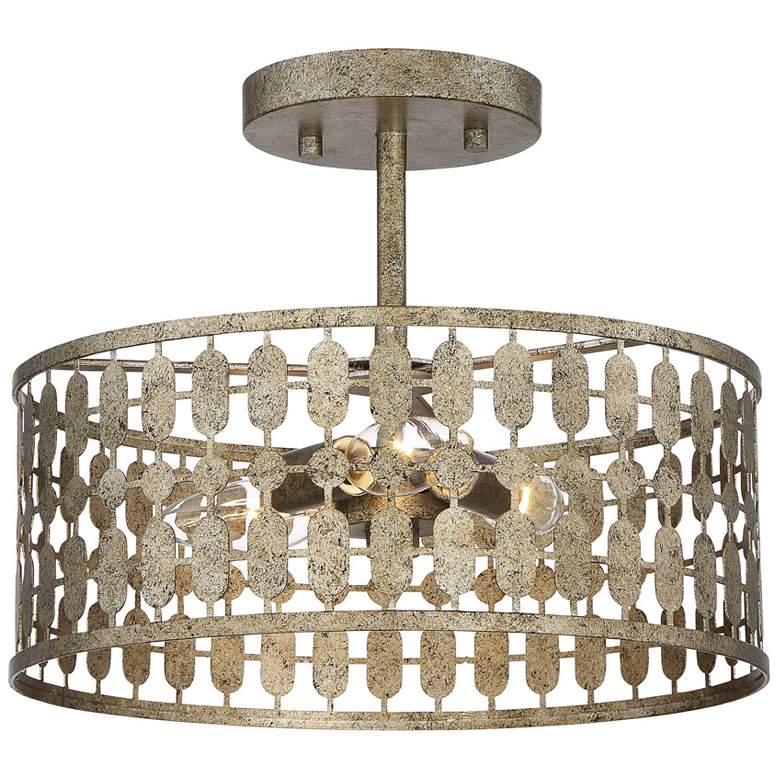 Image 1 Savoy House Meridian 12"W Antique Gold 3-Light Ceiling Light