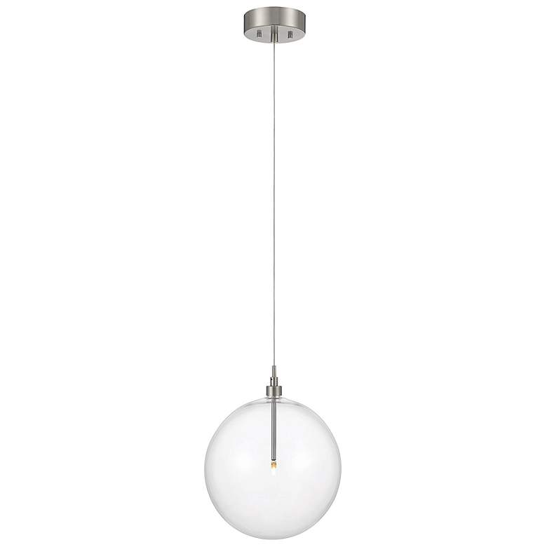 Image 1 Savoy House Meridian 12"W Brushed Nickel LED Mini Pendant
