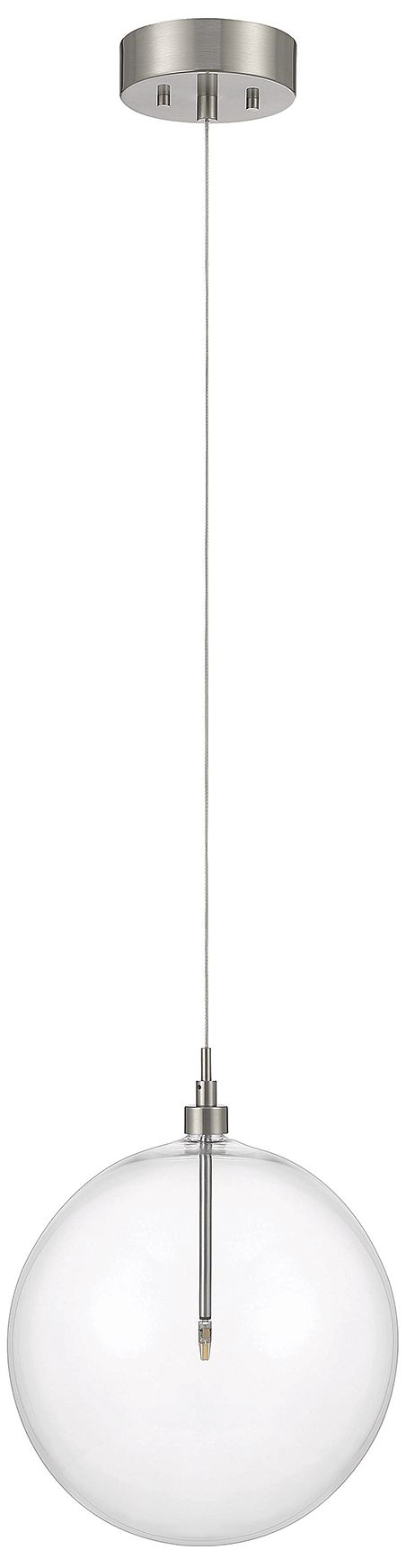 Image 2 Savoy House Meridian 12"W Brushed Nickel LED Mini Pendant more views