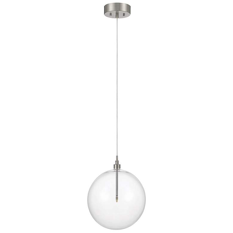 Image 2 Savoy House Meridian 12"W Brushed Nickel LED Mini Pendant more views
