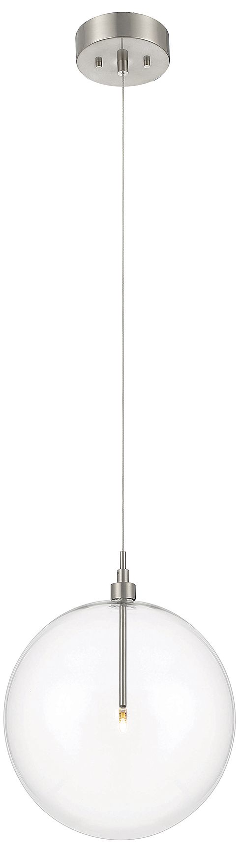 Image 3 Savoy House Meridian 12"W Brushed Nickel LED Mini Pendant more views