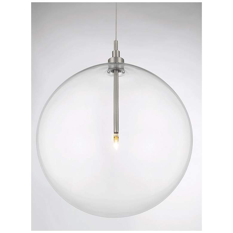 Image 5 Savoy House Meridian 12"W Brushed Nickel LED Mini Pendant more views