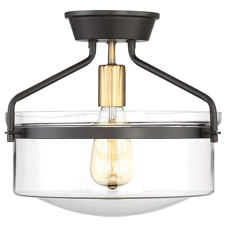 Image 1 Savoy House Meridian 13.25" Oil Rubbed Bronze & Natural Brass Ceil