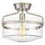 Savoy House Meridian 13.25" Wide Brushed Nickel 1-Light Ceiling Light