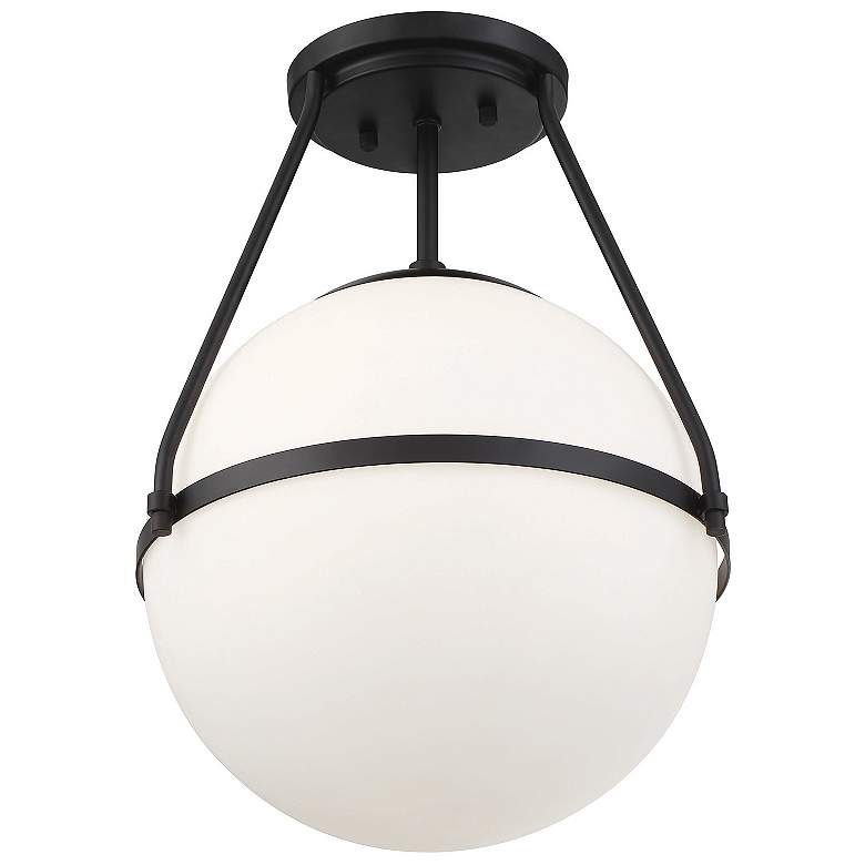 Image 1 Savoy House Meridian 13.25" Wide Matte Black 1-Light Ceiling Light