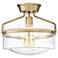 Savoy House Meridian 13.25" Wide Natural Brass 1-Light Ceiling Light