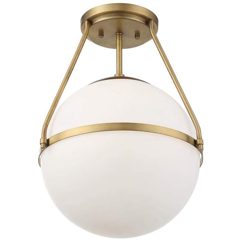 Image 1 Savoy House Meridian 13.25" Wide Natural Brass 1-Light Ceiling Light