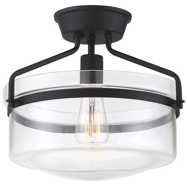 Image 1 Savoy House Meridian 13 1/4" Wide Matte Black Ceiling Light