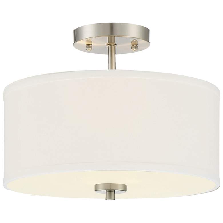 Image 1 Savoy House Meridian 13" Wide Brushed Nickel 2-Light Ceiling Light