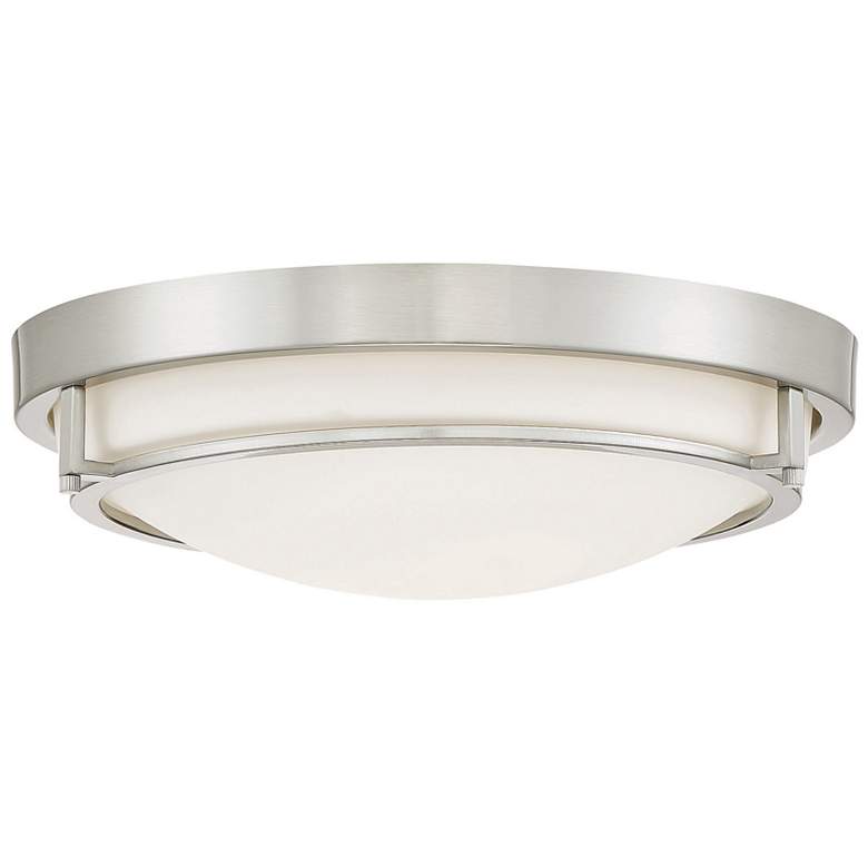 Image 1 Savoy House Meridian 13 inch Wide Brushed Nickel 2-Light Ceiling Light