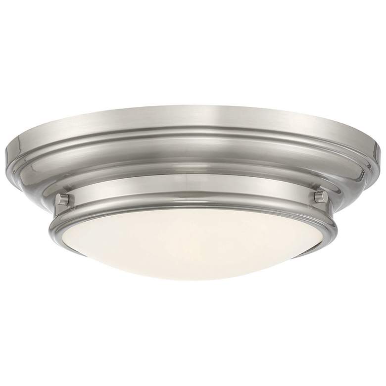 Image 1 Savoy House Meridian 13" Wide Brushed Nickel 2-Light Ceiling Light