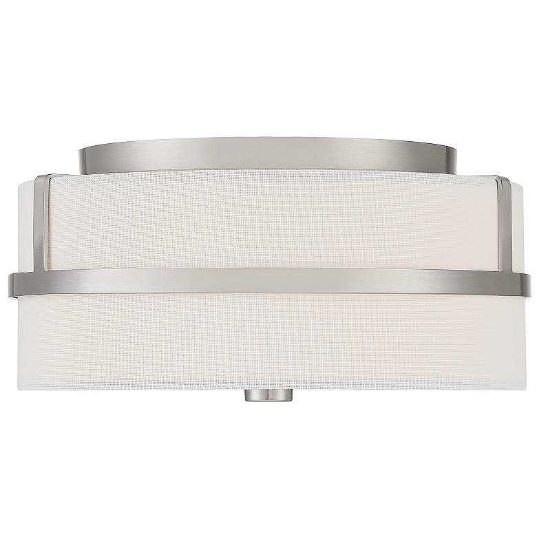Image 1 Savoy House Meridian 13 inch Wide Brushed Nickel 2-Light Ceiling Light