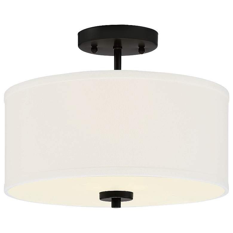 Image 1 Savoy House Meridian 13" Wide Matte Black 2-Light Ceiling Light