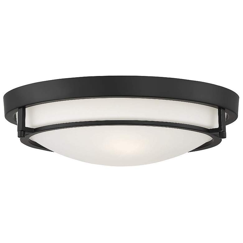 Image 1 Savoy House Meridian 13" Wide Matte Black 2-Light Ceiling Light