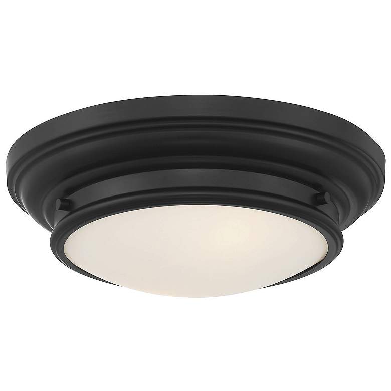 Image 1 Savoy House Meridian 13" Wide Matte Black 2-Light Ceiling Light