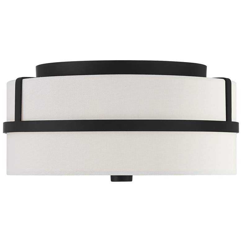 Image 1 Savoy House Meridian 13" Wide Matte Black 2-Light Ceiling Light