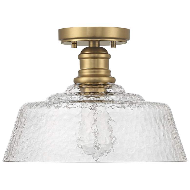 Image 2 Savoy House Meridian 13" Wide Natural Brass 1-Light Ceiling Light more views