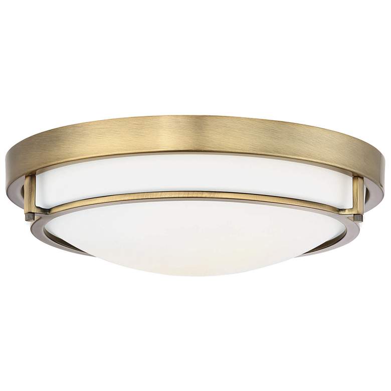 Image 1 Savoy House Meridian 13" Wide Natural Brass 2-Light Ceiling Light