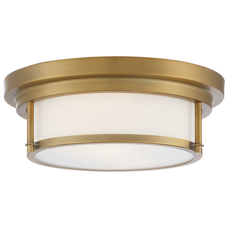 Image 1 Savoy House Meridian 13 inch Wide Natural Brass 2-Light Ceiling Light