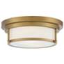 Savoy House Meridian 13" Wide Natural Brass 2-Light Ceiling Light