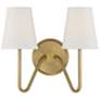 Savoy House Meridian 13" Wide Natural Brass 2-Light Wall Sconce