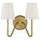 Savoy House Meridian 13" Wide Natural Brass 2-Light Wall Sconce