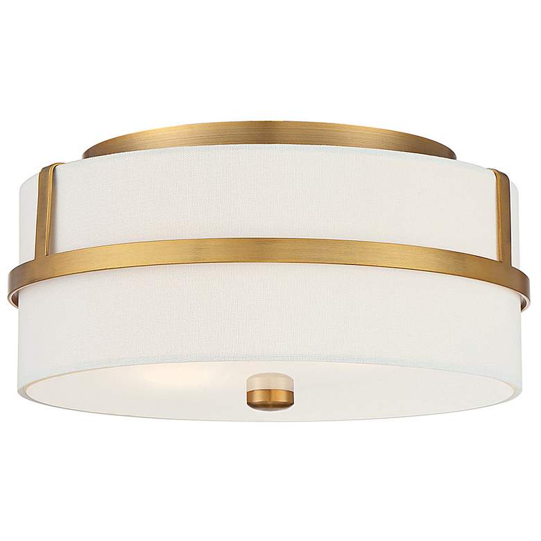 Image 3 Savoy House Meridian 13" Wide Natural Brass Ceiling Light more views