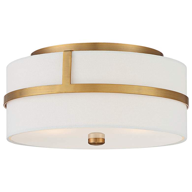 Image 5 Savoy House Meridian 13" Wide Natural Brass Ceiling Light more views
