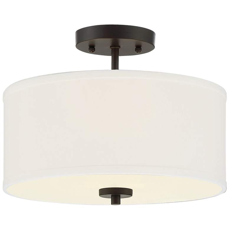 Image 1 Savoy House Meridian 13" Wide Oil Rubbed Bronze 2-Light Ceiling Light