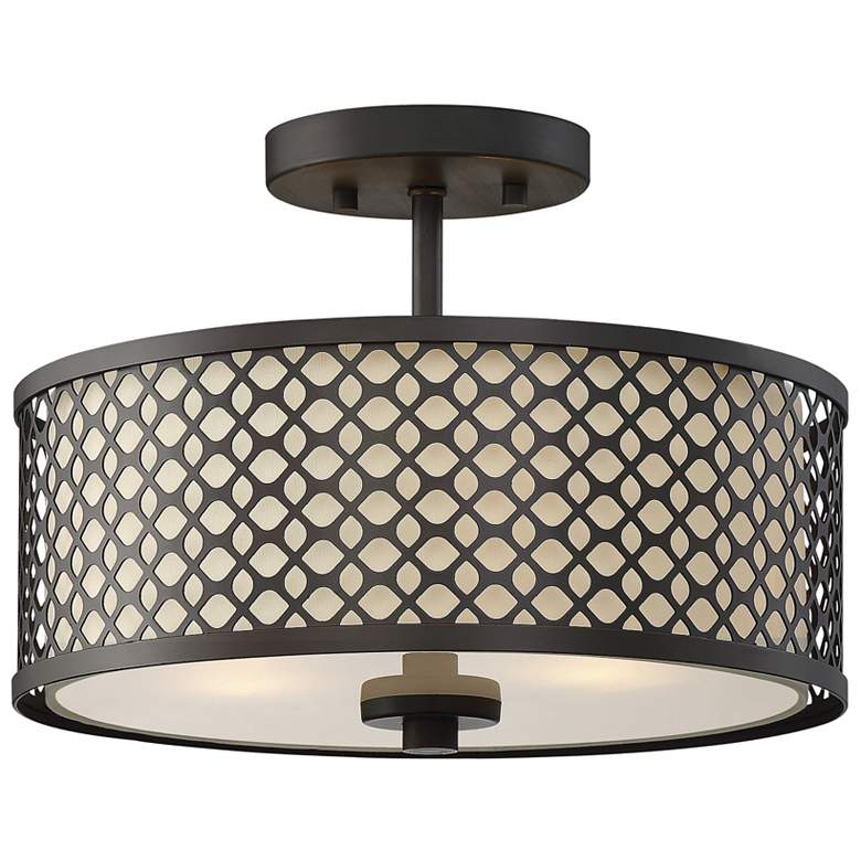 Image 1 Savoy House Meridian 13" Wide Oil Rubbed Bronze 2-Light Ceiling Light