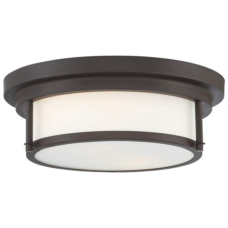 Image 1 Savoy House Meridian 13" Wide Oil Rubbed Bronze 2-Light Ceiling Light