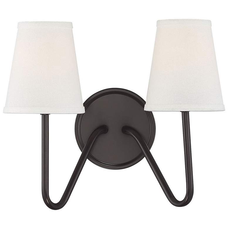 Image 1 Savoy House Meridian 13 inch Wide Oil Rubbed Bronze 2-Light Wall Sconce