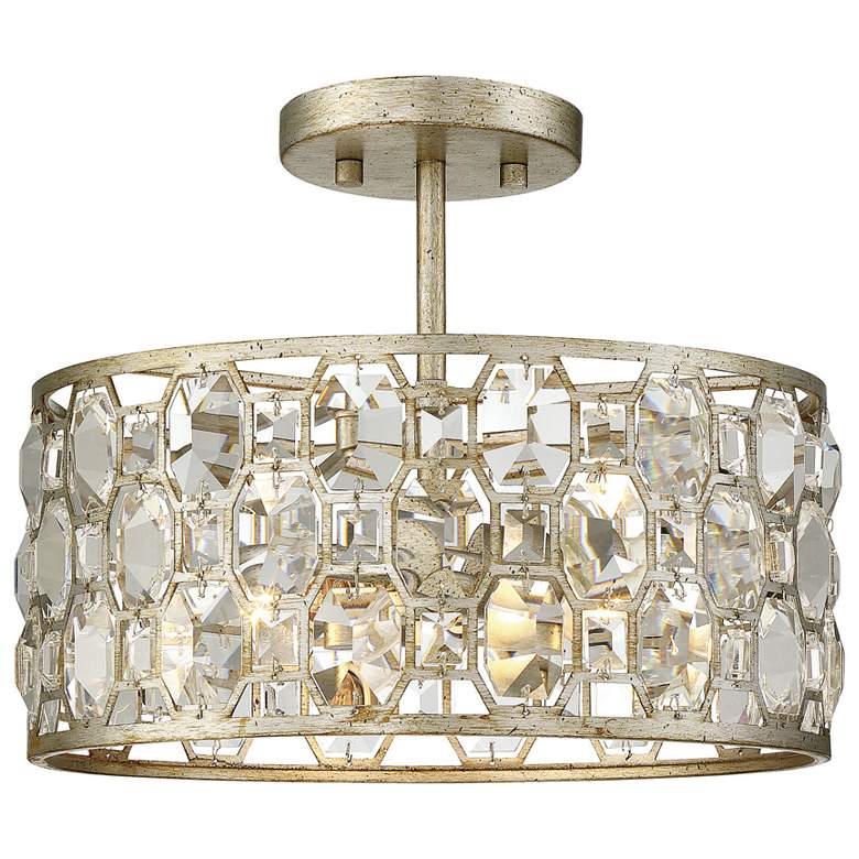 Image 1 Savoy House Meridian 13 inch Wide Silver Gold 2-Light Ceiling Light