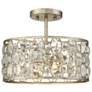 Savoy House Meridian 13" Wide Silver Gold 2-Light Ceiling Light