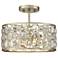 Savoy House Meridian 13" Wide Silver Gold 2-Light Ceiling Light